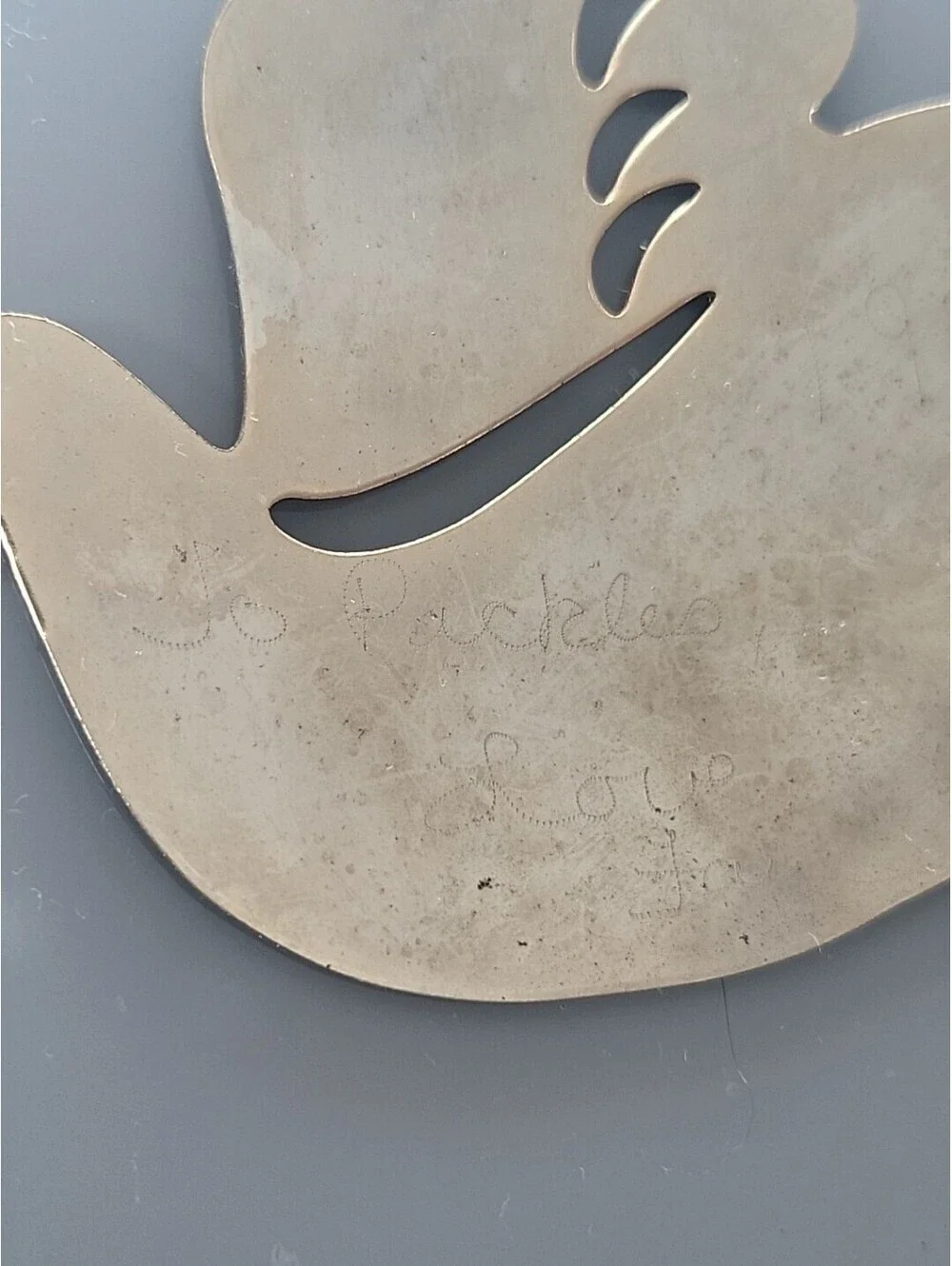 Vintage Signed G. Duchin 1987 USA Metal Enamel Christmas Ornament Dove
